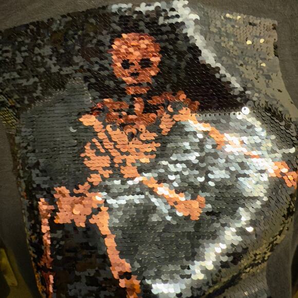 HP! Gap Kids Girls Sequin Skeleton Flip Shirt (L) - Picture 6 of 6